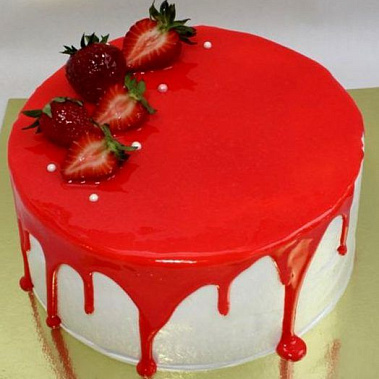 Торт глазурь с клубникой купить - бердск.сладкоежкин.рф