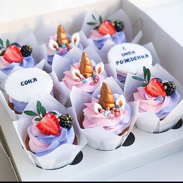 Капкейки "Единорожки" купить - бердск.сладкоежкин.рф