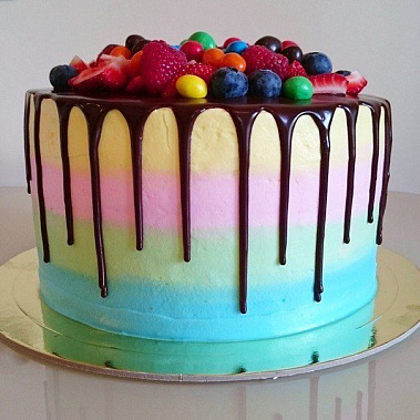 Торт с глазурью "Радуга" купить - бердск.сладкоежкин.рф